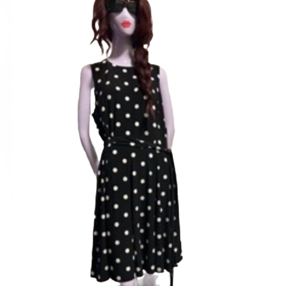 Ralph Lauren Black & White Polka Dot Dress, 16P